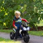 Elektrisk Barnmotorcykel med Ljus och Ljud, Laddningsbar, 3 km/h, Plast och Metall, Blå/Vit