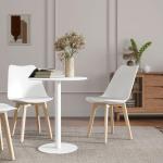 Runt Matbord för 2 Personer för Inomhus- och Utomhusbruk i Modern Design Hållbar och Stabil Vit Stål för Kök och Altan samt Terrass