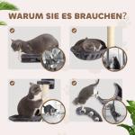 4-delad Kattklättervägg med Hängmatta och Kattbrygga, upp till 5 kg, Mörkgrå