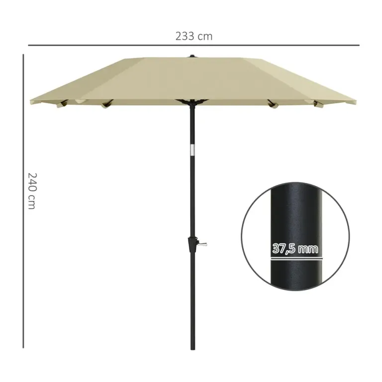 Parasoll Marknadsparaply Åttkantigt Beige 233 cm