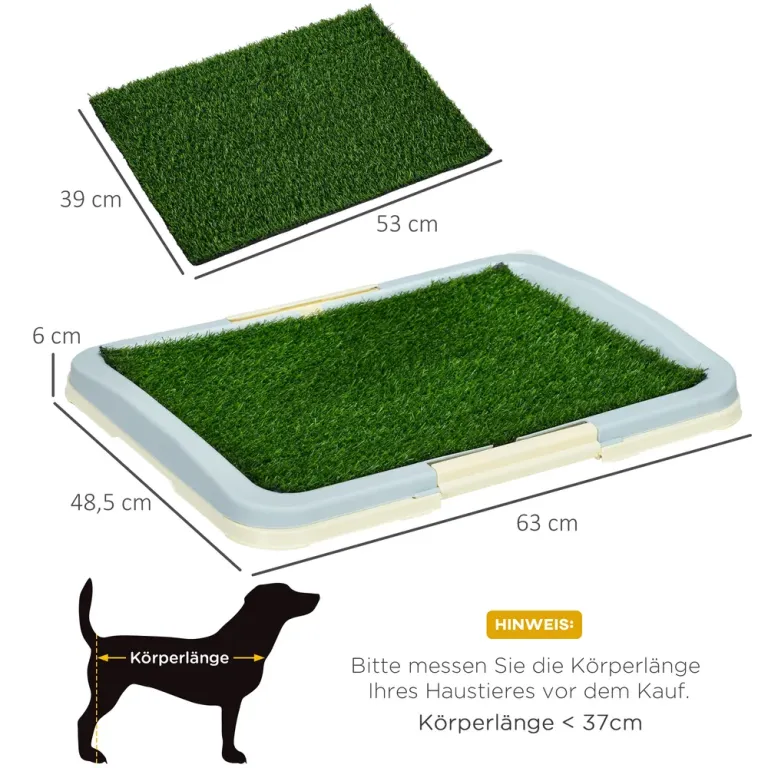 Valptoalett Hundtoalett Blå Grön av Konstgräs 63 x 48,5 cm