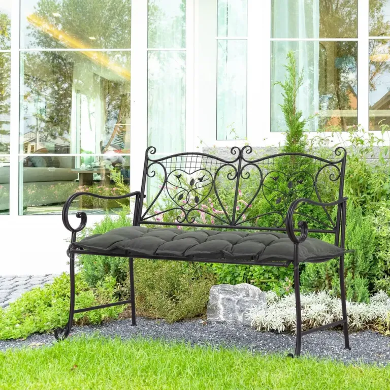 Sittdyna Stolsdyna med Knytband Mörkgrå av Tyg 100 x 40 cm