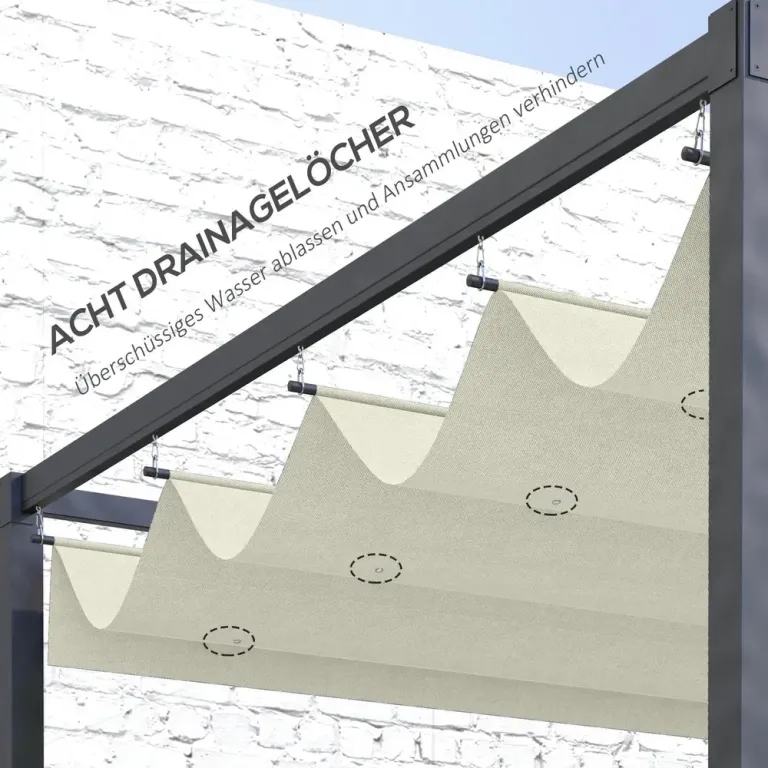 Ersättningstak Pergola Tak Infällbart Vågtak 2,85 x 2 m