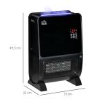 Mini Elektrisk Kamin för Bord, Kompakt Värmefläkt med LED-Eld, Portabel Värmare för Skrivbord och Vardagsrum, Vit, 30,5 x 18 x 35 cm, 1500 W