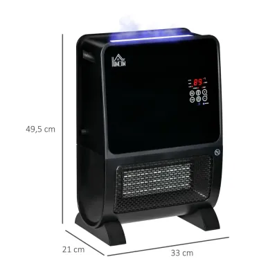 Värmefläkt 2-i-1 med LED-Ljus och Timer, Svart