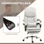 Kontorsstol med Massage-, Värme- och Ergonomisk Funktion, Krämvit, 66 x 67 x 110–118 cm