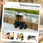 Hundvagn Dog Buggy Hopfällbar för Hundar och Katter upp till 30 kg, Brun, 110x65x102 cm