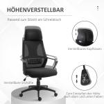 Kontorsstol med Gungfunktion, Höjdjusterbar, Nackstöd och Svankstöd, Svart