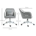 Snurrbar Massagestol för Kontor, Ergonomisk Skrivbordsstol med Ländkudde, Bekväm Arbetsstol med Massagefunktion, Grå