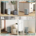 Metallsoptunna 5 L med Fotpedal och Innerhink, Grå