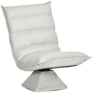 Fåtölj Ergonomisk Ljusgrå Konstläder för Vardagsrum och Kontor med Snurrbar Design och Justerbart Ryggstöd i Stål Robust Modell 62 x 70 x 95 cm