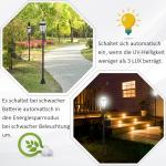 2-Delad Solar Gatubelysning LED IP44 ABS Energisparläge Vattentät Trädgårdslampa Rostfritt Stål Svart Ø18,5 X H129 Cm