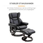 Avkopplande Stol med Massagefunktion och Fotpall, Liggfunktion, Konstläder, 79 x 82 x 101 cm