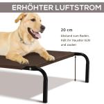 Hundsäng Utomhusbädd Kaffebrun Oxford Tyg och Metall för Husdjur Ventilerande och Upphöjd 130 X 80 X 20 Cm