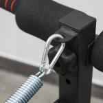 Sit Up Bench Buktränare Justerbar och Hopfällbar Multifunktionell Träningsbänk med Träningslinor upp till 110 Kg Stål Svart Röd