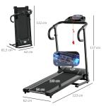 Elektriskt Löpband för Hemmaträning, Kompakt Gåband med LCD-Display och Hållare, Justerbar Hastighet för Motion, Svart, 123 x 62 x 117 cm, 500 W