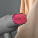 Hopfällbar Klädångare, Handhållen Ångborste för Klädvård, Snabb Uppvärmning och Kompakt Design, Grå/Rosa, 1520 W