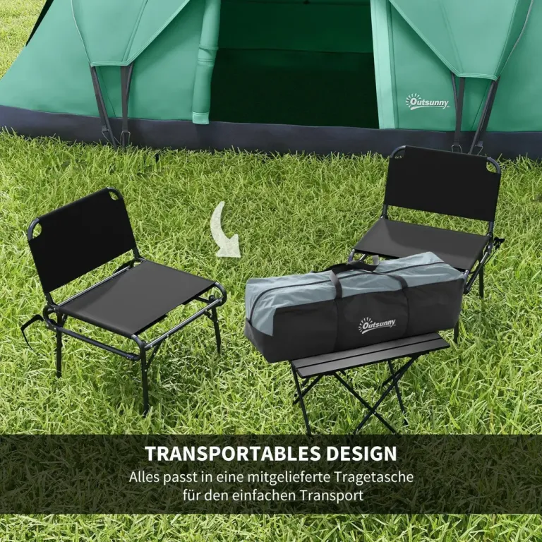 Campingtält Tunneltält Armygrön Svart 4,55 x 2,3 x 1,8 m