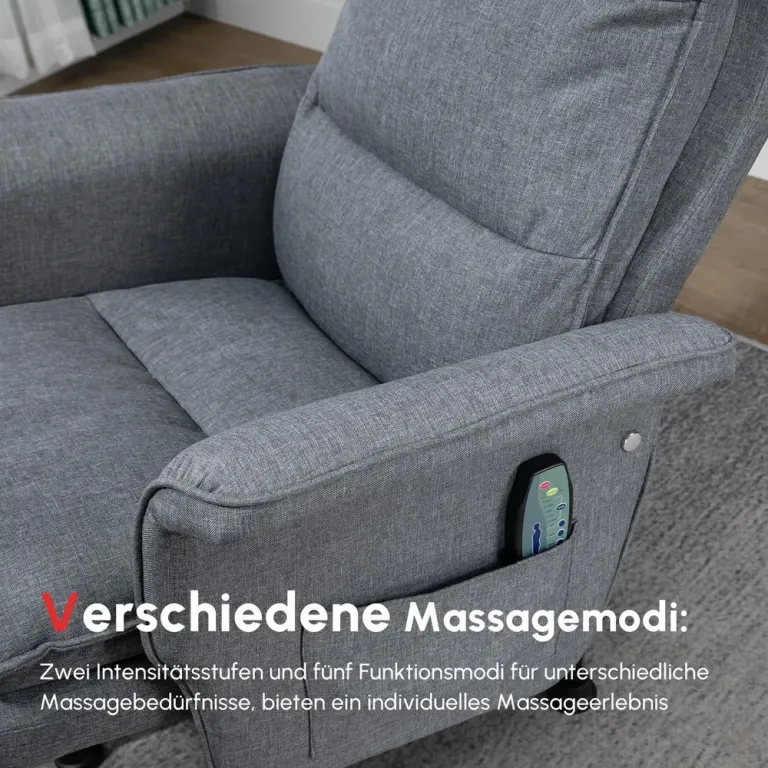 Massagekontorsstol med Fotpall 8 Vibrationshuvuden