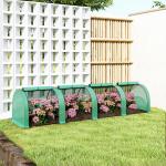 Tunnelväxthus med 4 Fönster och Dragkedja samt Robust Plane för Odling och Växter i Trädgård Hållbar och Stabil Grön Stål 395 x 100 x 80 cm