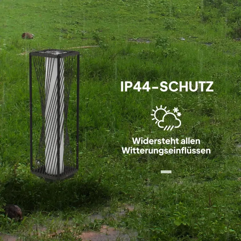 Solar Golvlampa Rottinglampa med Ljussensor Natur