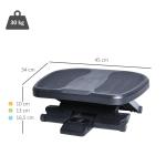 Fotstöd Höjdjusterbart 3 Nivåer för Ergonomiskt Sittande Svart 45 X 34 X 10-16,5 Cm