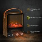 Elektrisk Kamin med LED-Eld, Fristående Värmare med Två Effektlägen, Tystgående och Säkert Överhettningsskydd, Svart, 750/1500 W