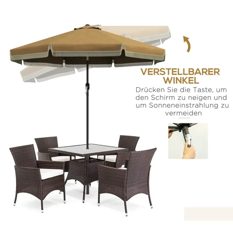 Parasoll Uteplatsparasoll Khaki av Polyester 265 cm