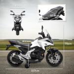 Honda Elmotorcykel för Barn med Musik och Ljus, upp till 30 kg, 3–6 År, Vit, 3 km/h