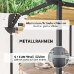 Pergola för Trädgård med Justerbart Tak och UPF30+ Skydd för Solskydd Hållbar och Stabil Beige Polyester och Metall 3 x 3 m