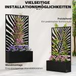 Odlingslåda med Spaljé Svart Metall för Balkong och Uteplats med Insynsskydd Robust Blomlåda 61x23x113 cm