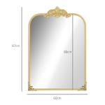 Väggspegel Badrumsspegel Guld av Metall och Glas för Vardagsrum Barockstil Dekorativ Spegel med Ram 60 x 87 cm