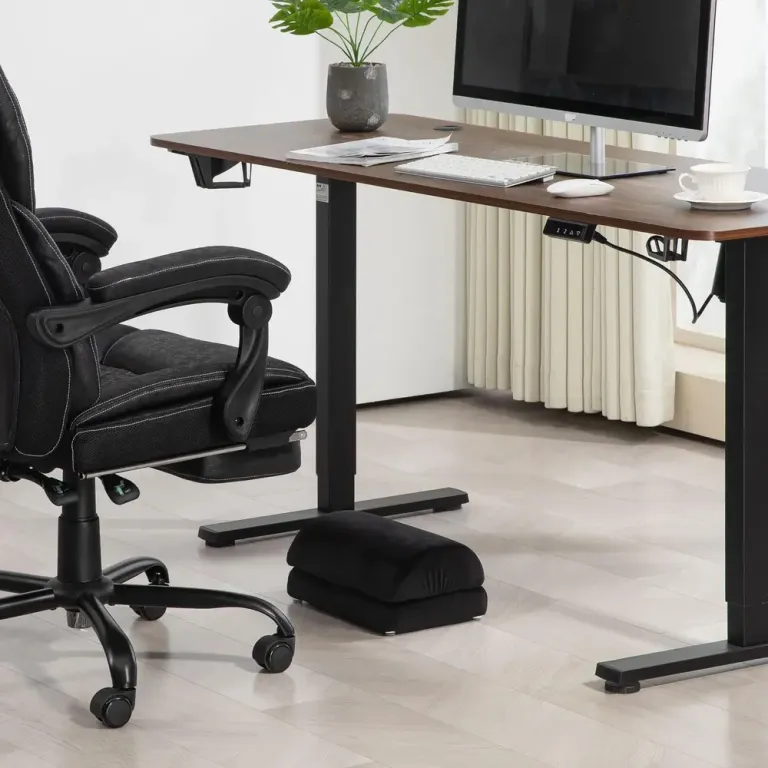 Fotstöd Fotpall Svart av Sammet och Hemmakontor Ergonomiskt