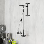 Fitness Dragmaskin och Latsdrag Fitnessmaskin med Kabeldrag för Hemmagym Hållbar och Stabil Svart och Röd Stål för Armträning
