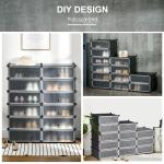 Skoskåp Skohylla Modulhylla med 12 Fack Svart av Plast för Hall och Entré DIY Skoförvaring för 12 Par Skor 49 x 37 x 108 cm