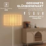 Golvlampa i Retrostil med Plastskärm, Fotkontakt och Metallstav, Vit