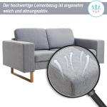 Hörnsoffa i Tyg, Modern 2-Sits Soffa med Träben, Bekväm Loungesoffa för Vardagsrummet, Ljusgrå