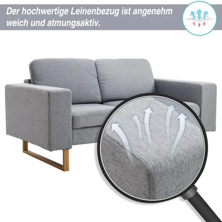 Hörnsoffa i Tyg Soffa med Träben Loungesoffa 2-Sits
