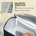 Flätad Picknickkorgen för 4 Personer med Isolerat Kylfack och Bestickset, Naturligt Trä