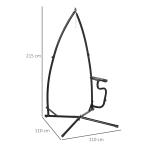 Stativ för Hängstol Stabil Svart Metall för Avkoppling med X-Form Bricka och Fjäderkrok Upp till 120 kg för Hemmet