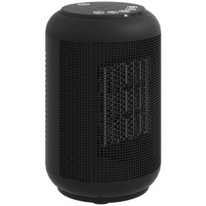 Värmefläkt Keramisk 1500 W Svart Plast för Kontor och Sovrum Bärbar Kupévärmare med Timer och Överhettningsskydd Tyst och Effektiv Värme Kompakt