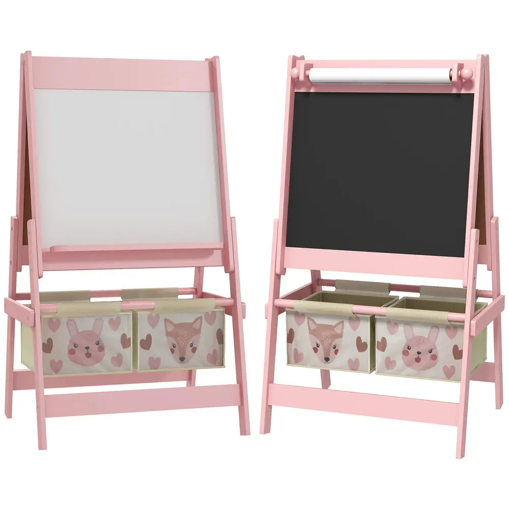 3-i-1 Barnstafli med Pappersrulle Svarta 54 x 46,5 x 93 Cm