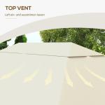 Ersättningstak Paviljongtak Kräm av Polyester för Trädgårdsmöbler och Paviljong Vattentät med UV-Skydd Väderbeständig Topp 3,97 x 2,97 m