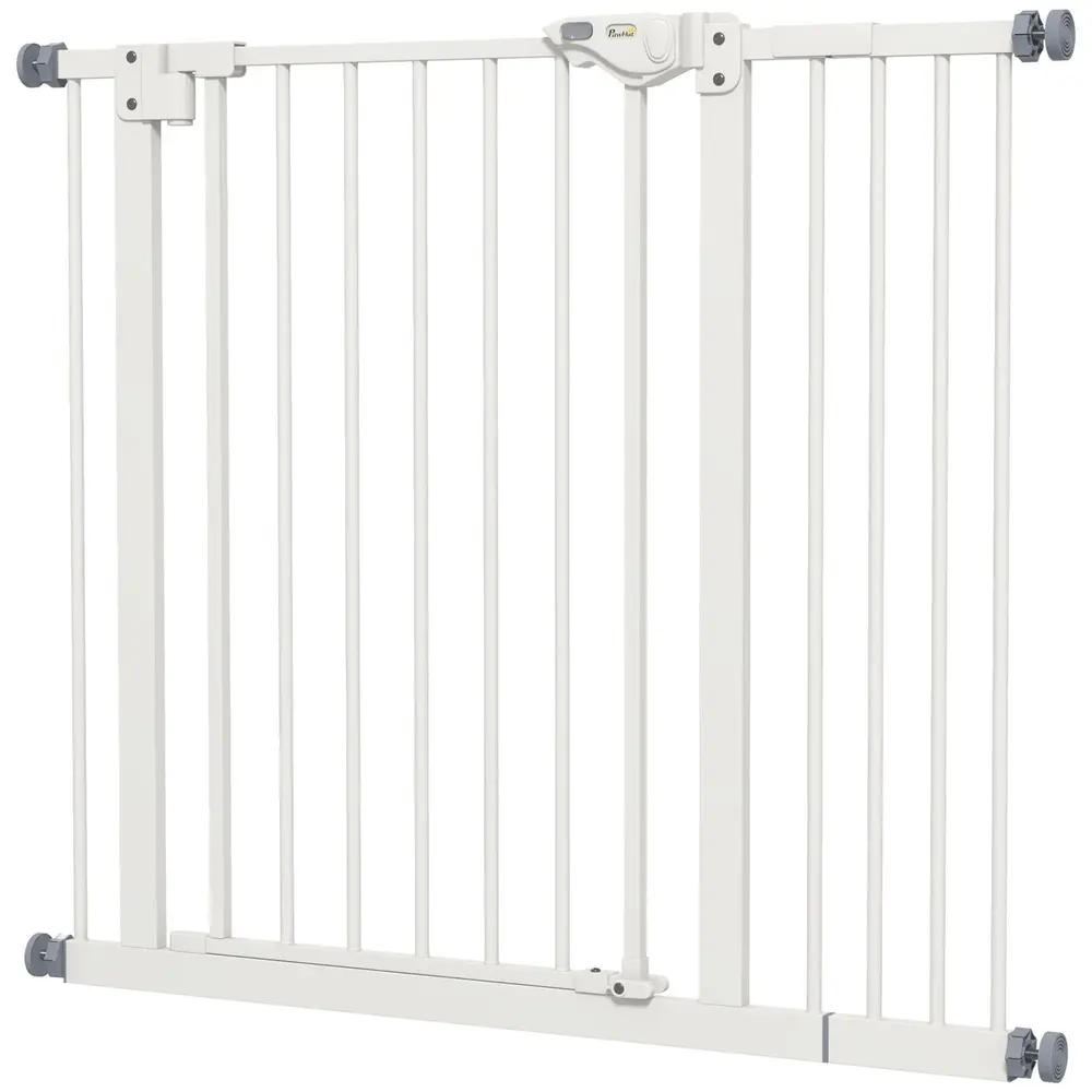 Hundgrind/husdjursgrind Metall och Plast Vit 87–94 cm