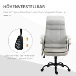 Ergonomisk Kontorsstol med Massage, Bekväm Skrivbordsstol med Vippfunktion, Avslappnande Arbetsstol för Hemmakontor, Beige