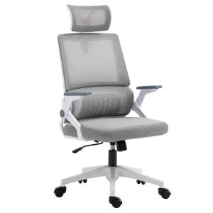 Kontorsstol Snurrstol Svart av Mesh och Metall för Kontor Ergonomisk med Justerbart Nackstöd och Armstöd Svankstöd