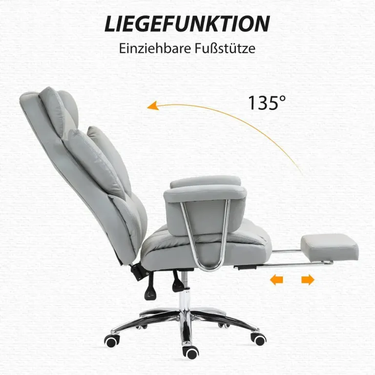 Kontorsstol Ergonomisk Snurrstol med Fotstöd