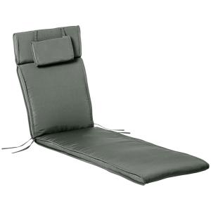 Solstolskudde Trädgårdsstol med Avtagbart Kuddfodral Polyester och Bomullsfiber Grå 198 X 53 X 5 Cm