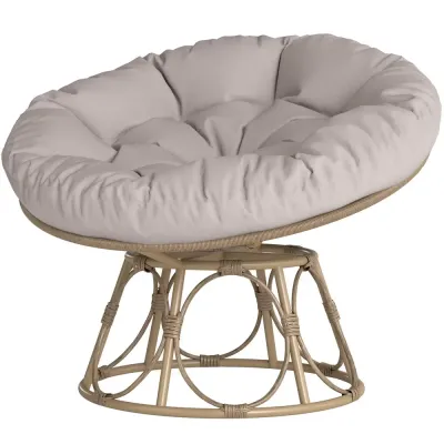Papasan Stol Rottingstol 360° Ljusgrå av Rotting 120 cm