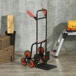 Hopfällbar Magasinkärra Stål Robust Transportkärra för Tunga Lyft Justerbar Höjd Röd Svart 45 X 60 X 109 Cm 150 Kg